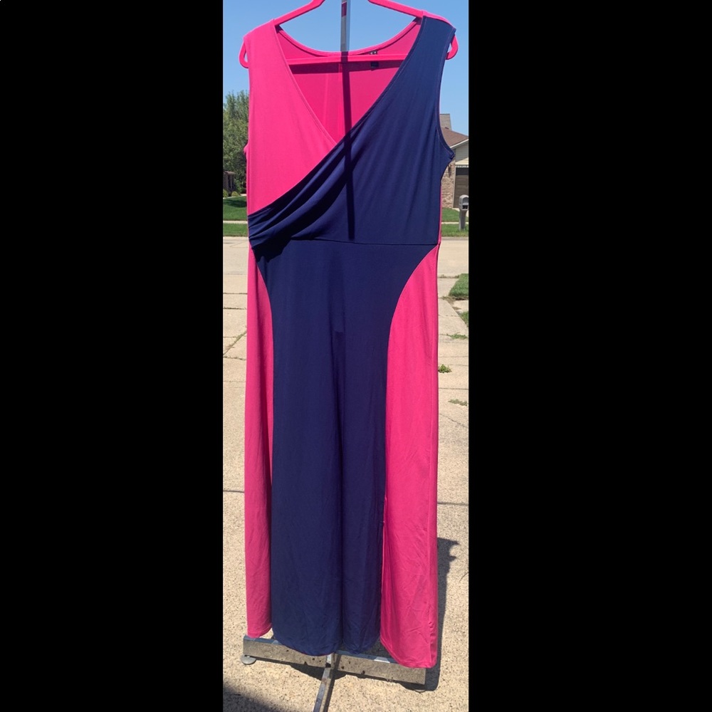 Color block maxi dress